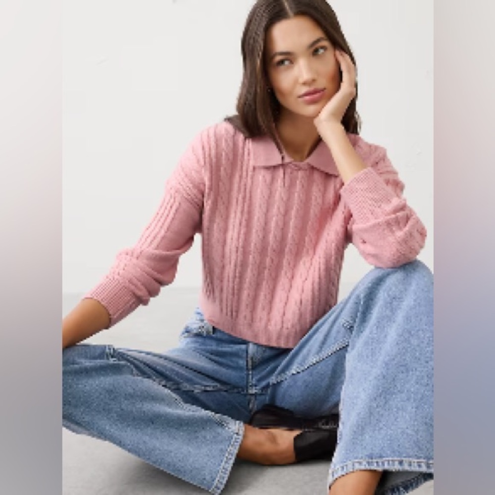 Banana Republic Perfectly soft cable sweater atacama pink